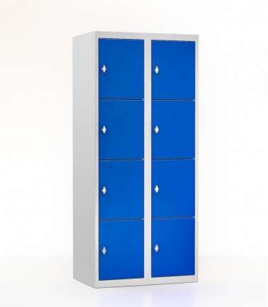 Vestiaire 8 casiers largeur 40 cm bleu.