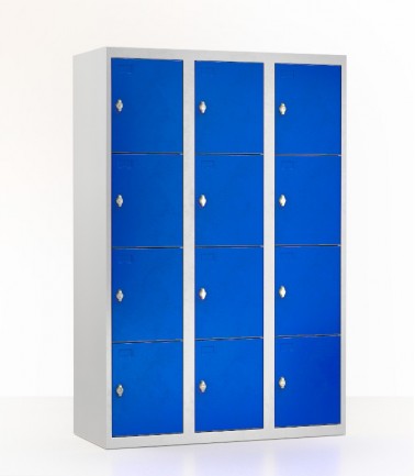 Vestiaire 12 casiers largeur 40 cm bleu.