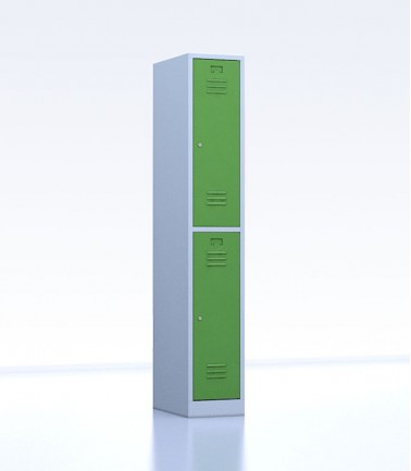 Vestiaires métalliques biplaces de 2 casiers largeur 30 cm vert
