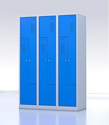 Vestiaire gain de place portes Z ou L 6 compartiments bleu