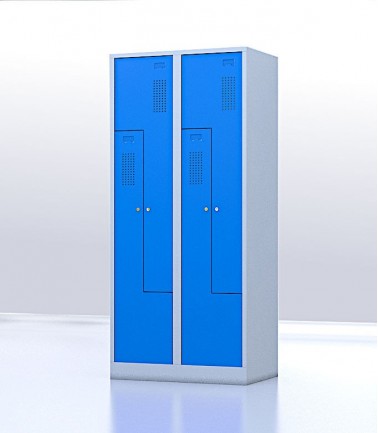 Vestiaire gain de place portes Z ou L 4 compartiments bleu